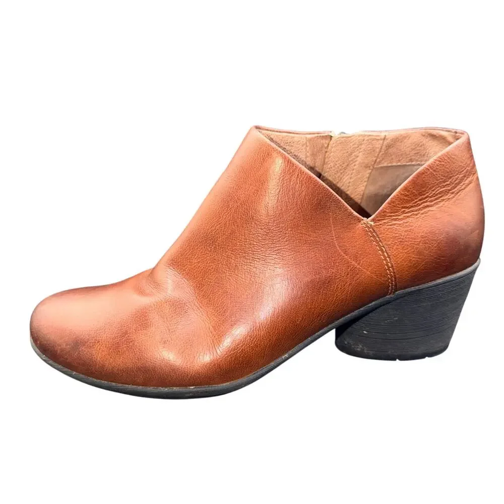 Dansko Maria Brown Leather Ankle Boots Women’s 38 US 7.5-8 Side Zip Booties